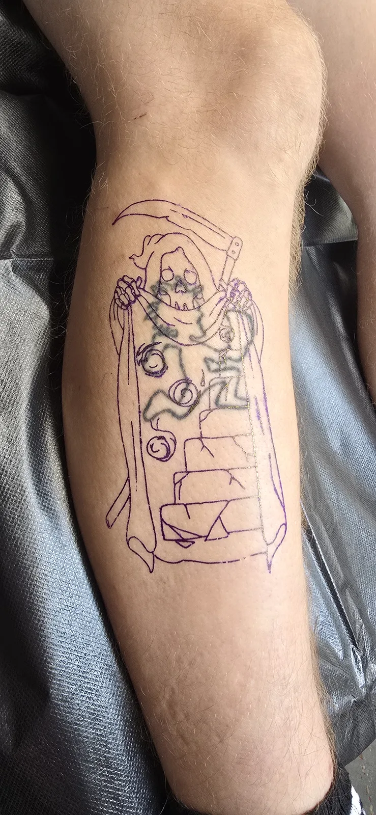 Fine line memorial arm tattoo by Joshua Key